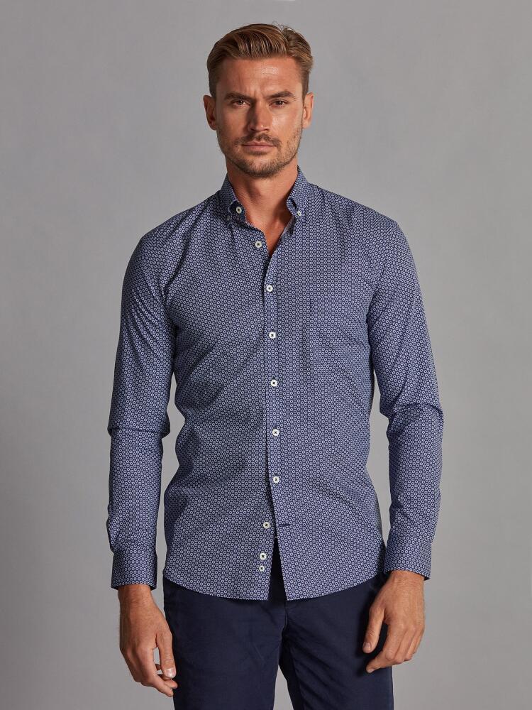 Chemise Alvin marine à motifs imprimés - Col Boutonné Chemises Homme