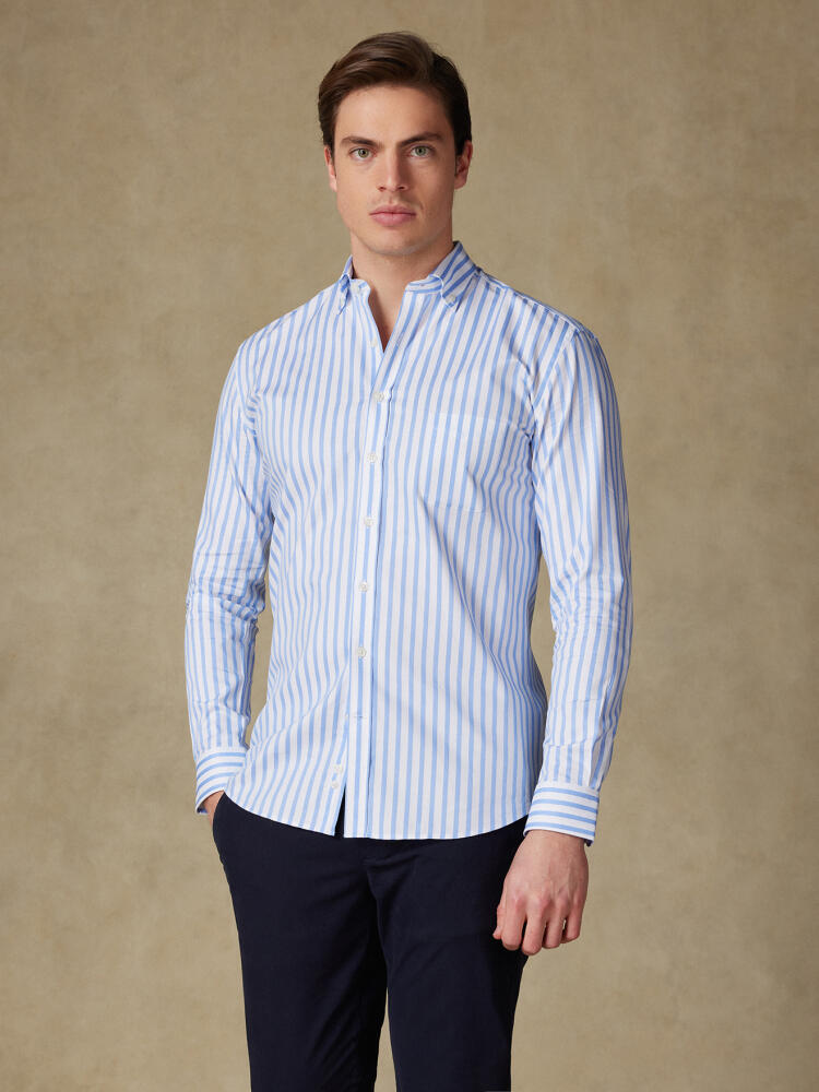 Chemise Billy à rayures ciel - Col Boutonné Chemises Homme