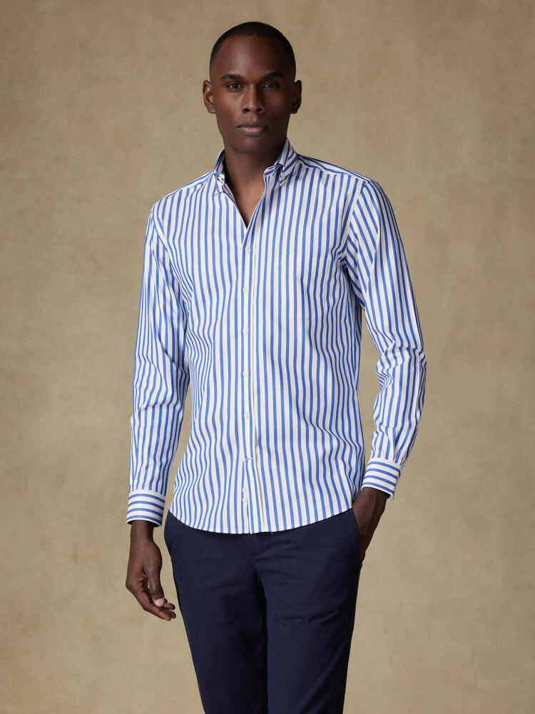 Chemise Billy à rayures marine - Col Boutonné Chemises Homme