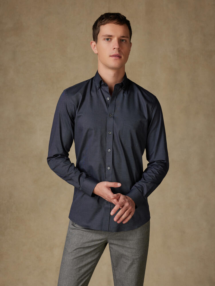 Chemise Bob en micro-oxford anthracite - Col Boutonné Chemises Homme