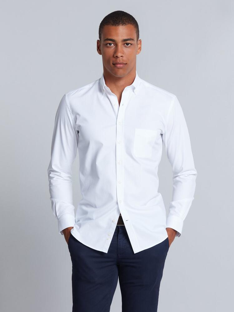 Chemise Bruce texturée blanche - Col Boutonné Chemises Homme