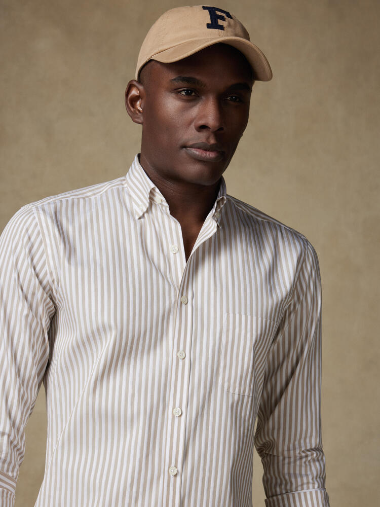 Chemise Chris à rayures sable - Col Boutonné Chemises Col Boutonné Iconiques