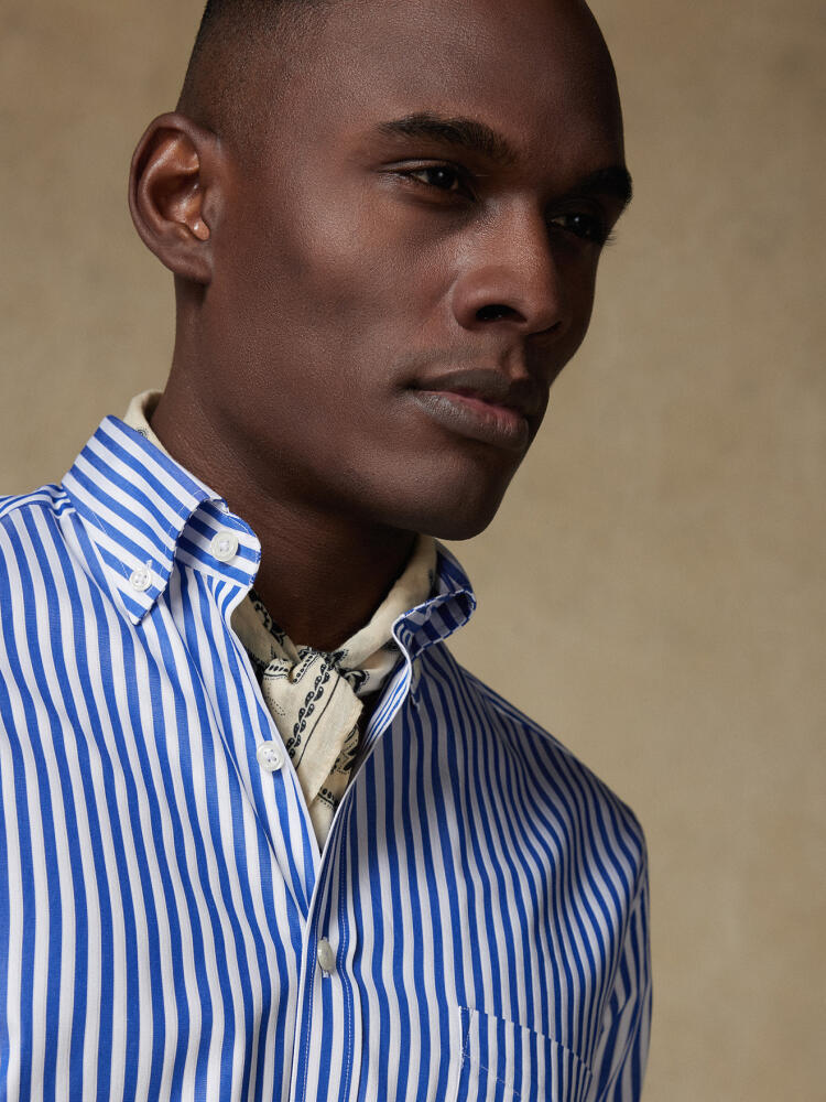 Chemise Chris à rayures marine - Col Boutonné Chemises Col Boutonné Iconiques