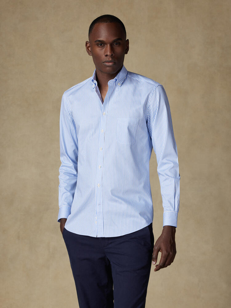 Chemise Colin à rayures ciel - Col Boutonné Chemises Col Boutonné Iconiques