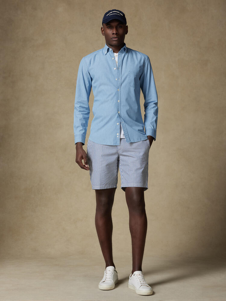 Chemise Dane en denim ciel  - Col boutonné Chemises Homme