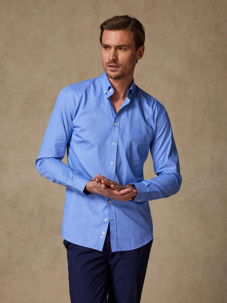 Chemise Daria en popeline bleue - Col Boutonné Chemises Homme