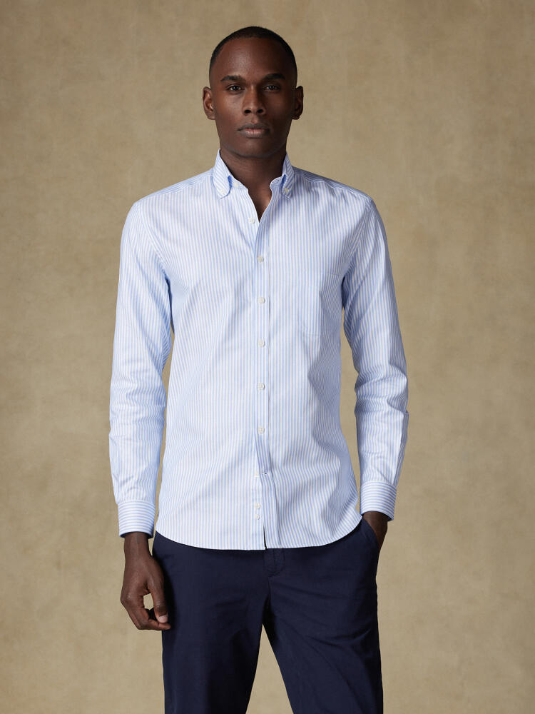Chemise Darius à rayures ciel - Col Boutonné Chemises Homme