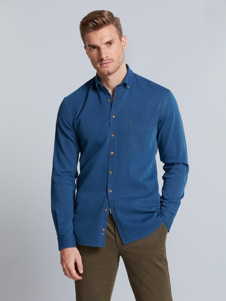Chemise Dee en denim à effet piqué - Col Boutonné Chemises Homme