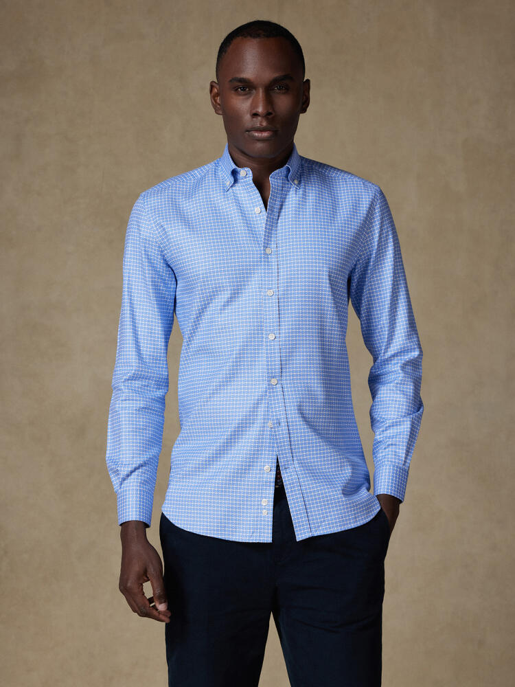 Chemise Eddy à carreaux ciel - Col Boutonné Chemises Homme
