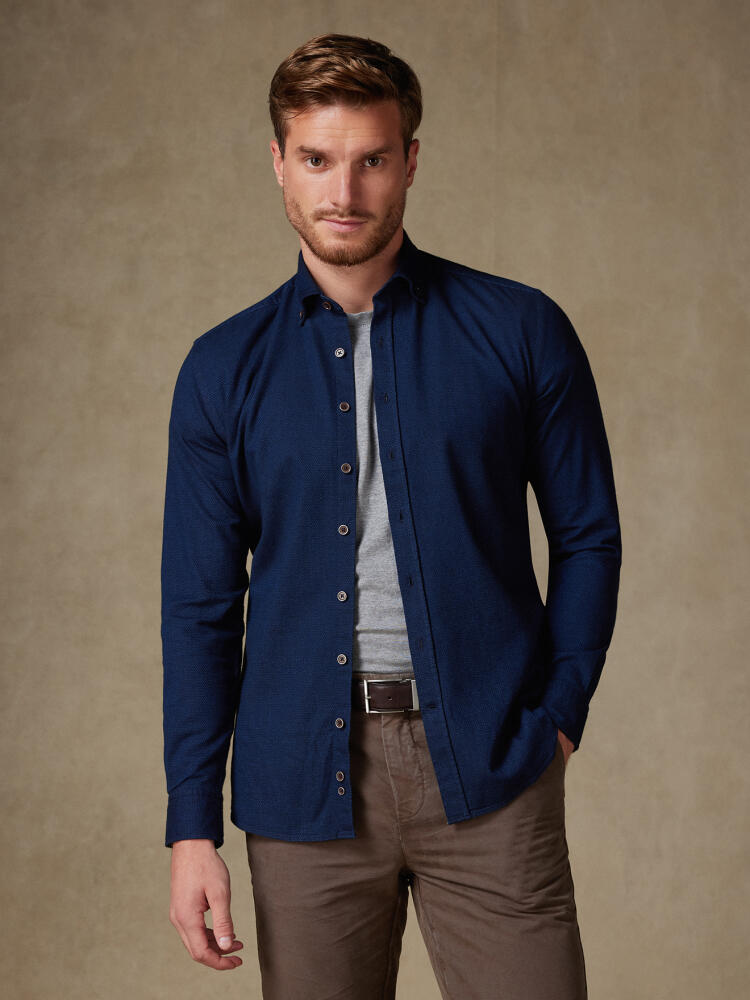 Chemise Eli en oxford indigo - Col Boutonné Chemises Casual Classique