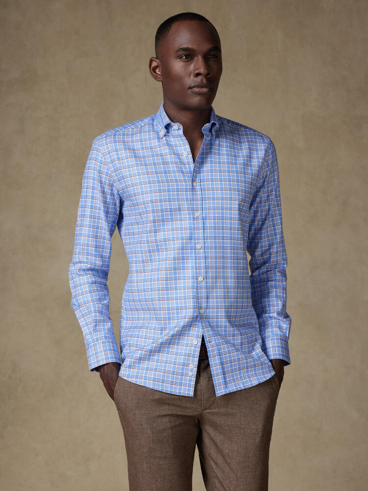 Chemise Elli à carreaux ciel - Col Boutonné Chemises Casual Classique