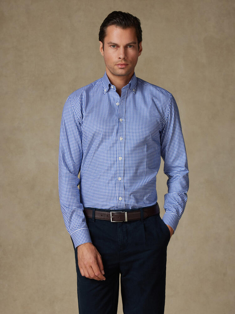Chemise Elliott à carreaux marine - Col Boutonné Chemises Casual Classique