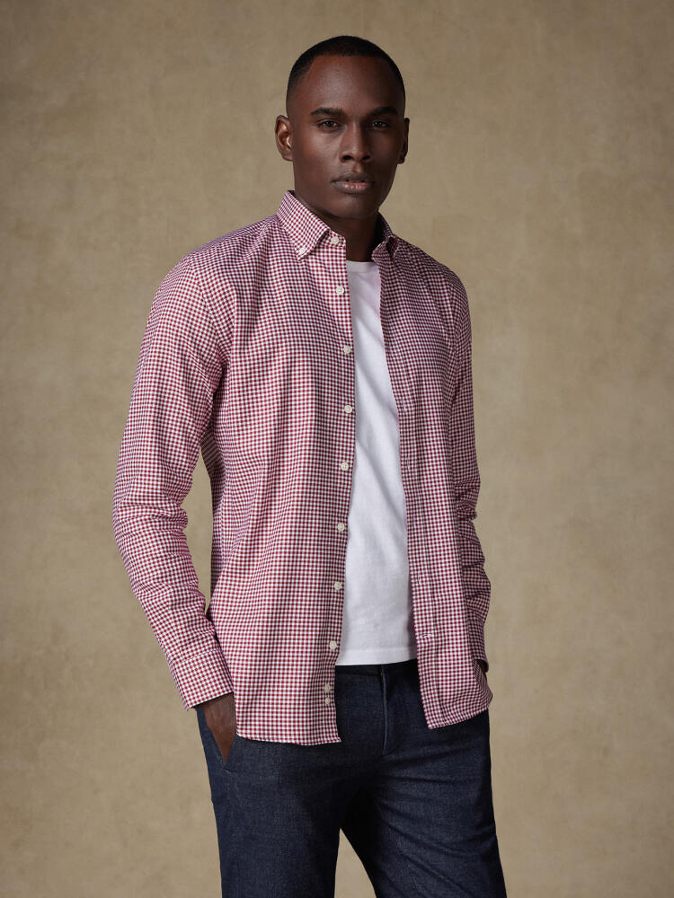 Chemise Elliott à carreaux bordeaux - Col Boutonné Chemises Casual Classique