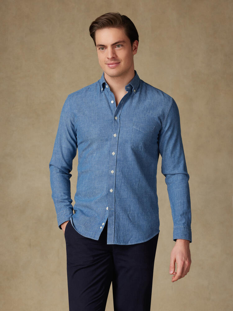 Chemise Erick indigo - Col Boutonné Chemises Homme