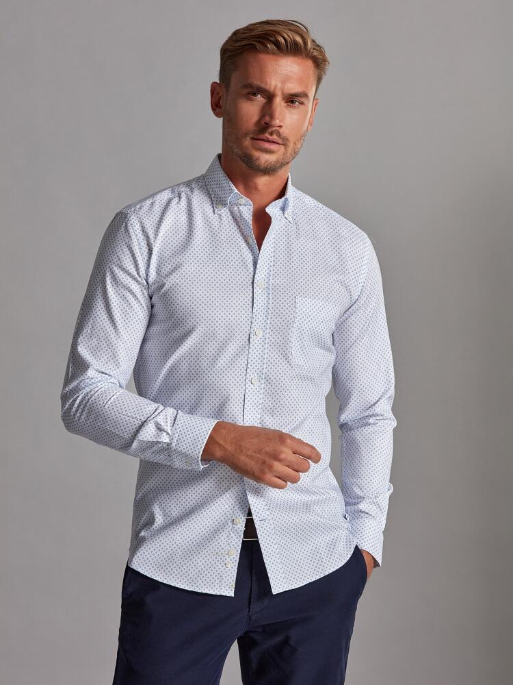 Chemise Grant à motifs imprimés ciel - Col Boutonné Chemises Homme
