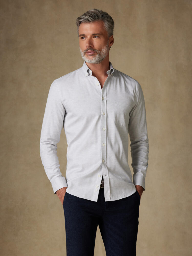 Chemise Hall en flanelle grise - Col Boutonné Chemises Homme