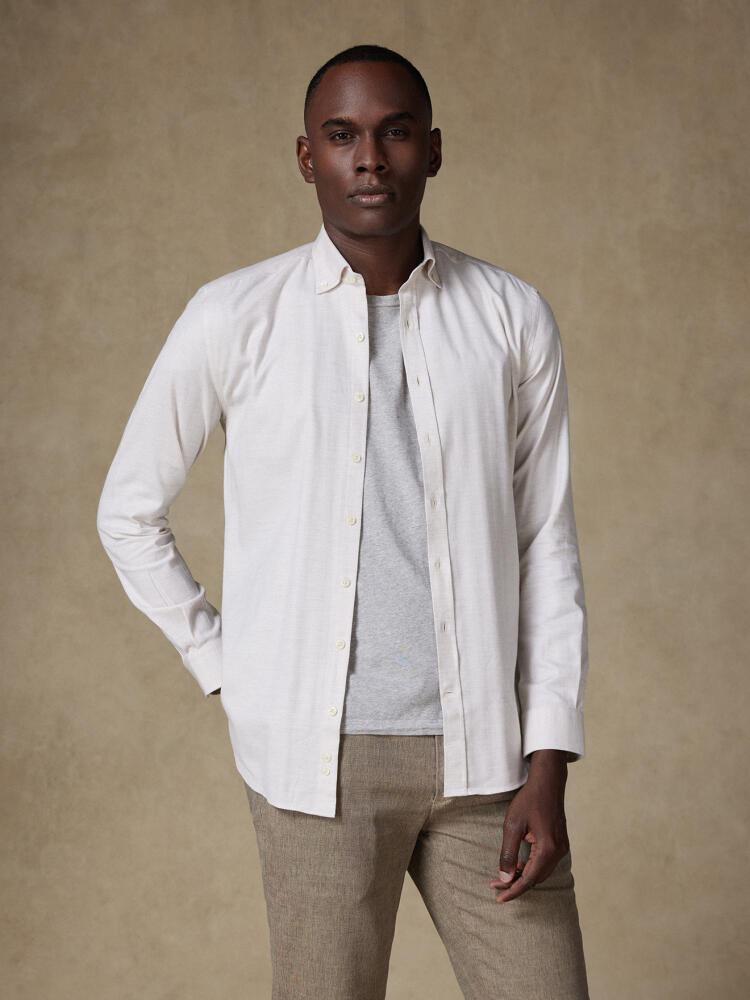 Chemise Hall en flanelle sable - Col Boutonné Outlet