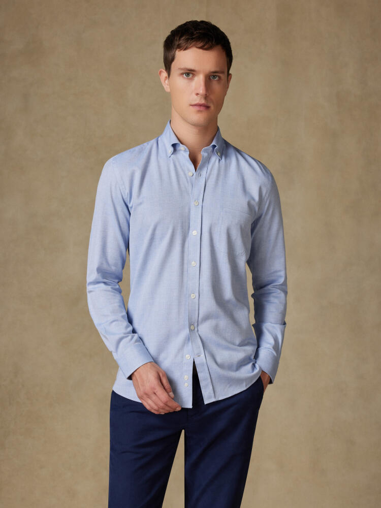 Chemise Hall en flanelle ciel - Col Boutonné Chemises Homme