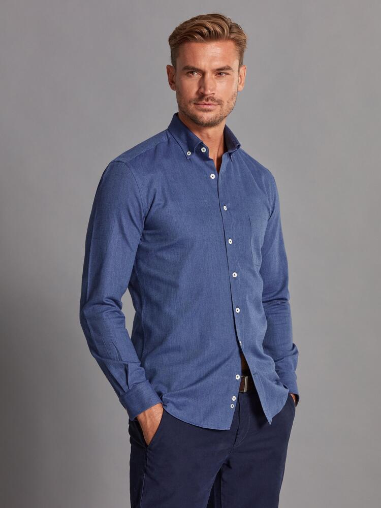 Chemise Hall indigo en flanelle - Col Boutonné Chemises Homme