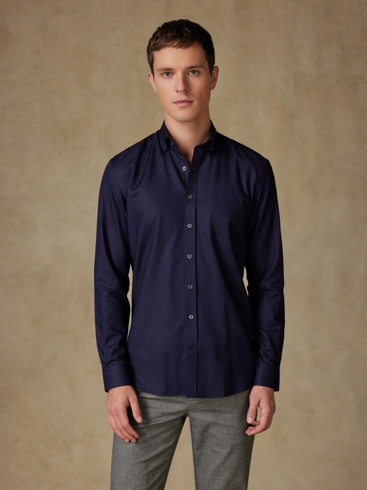 Chemise Horace texturée marine - Col Boutonné Chemises Homme