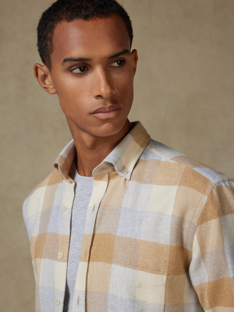 Chemise Howler en flanelle beige - Col boutonné Chemises Casual Classique