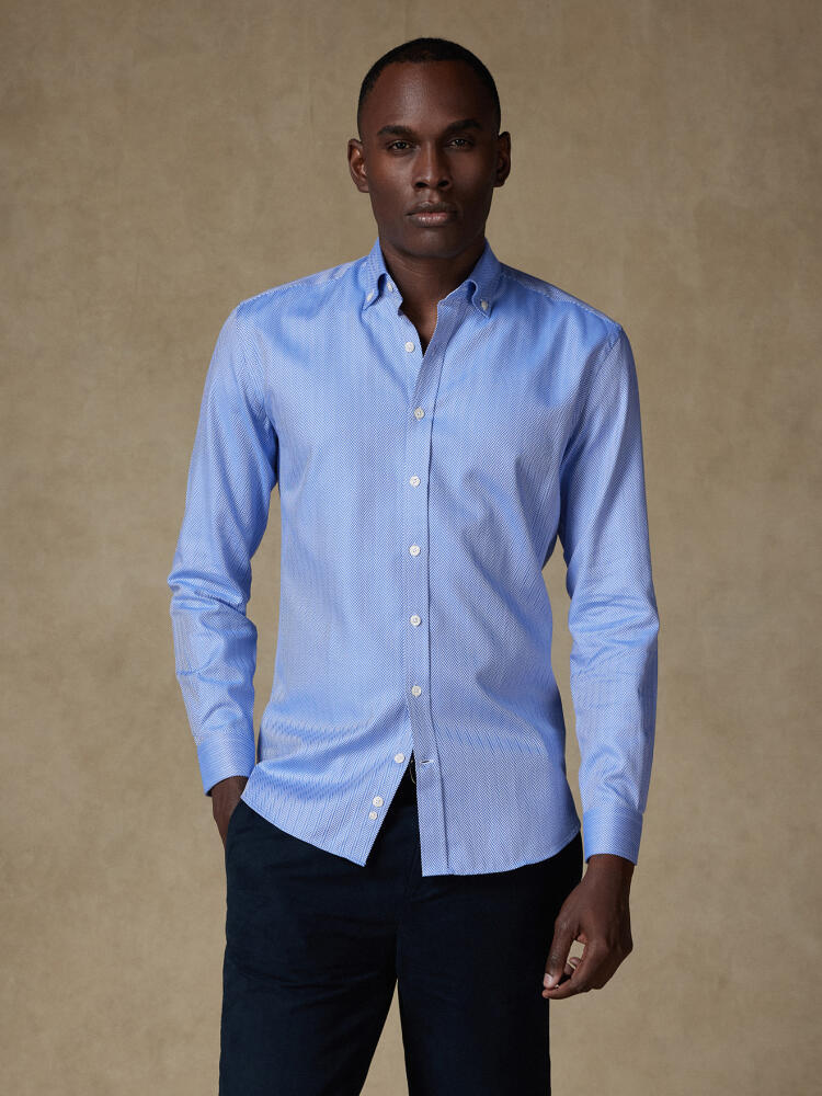 Chemise Hunter en chevron bleu - Col Boutonné Chemises Col Boutonné Unies