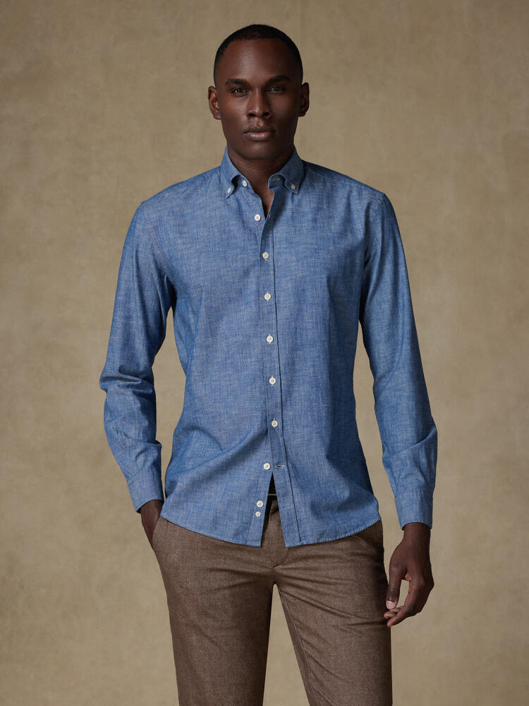 Chemise Jef en chambray - Col Boutonné Chemises Casual Classique