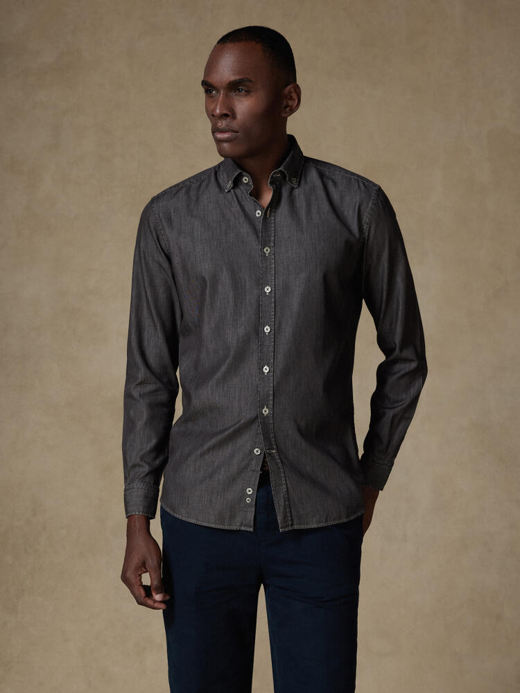 Chemise Joey en denim carbone - Col Boutonné Chemises Casual Classique