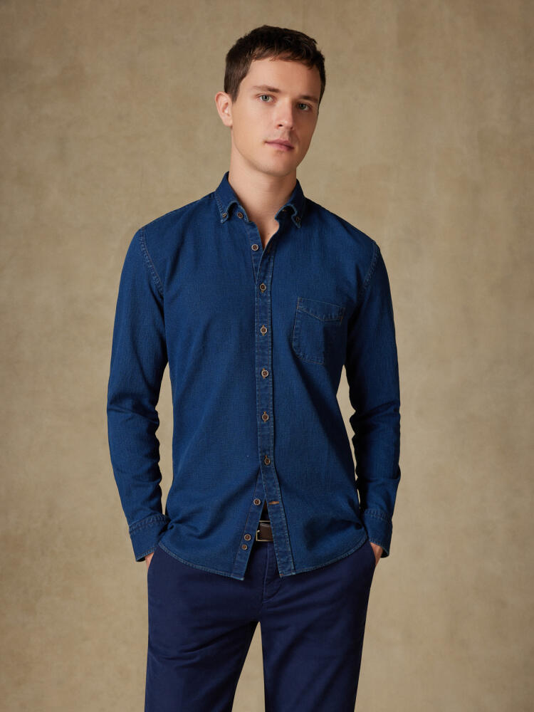 Chemise Kurt en oxford indigo  - Col Boutonné Chemises Homme
