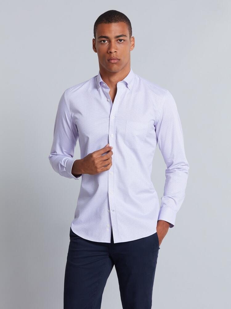 Chemise Lenny à carreaux parme - Col Boutonné Chemises Homme