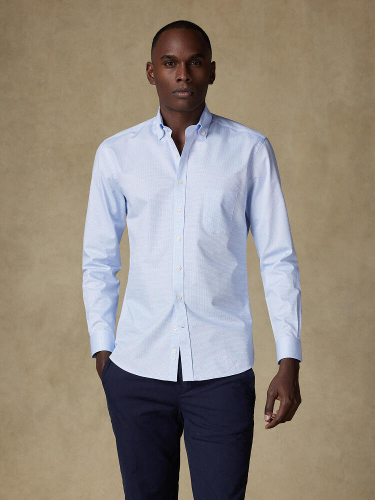 Chemise Lenny à carreaux ciel  - Col Boutonné Chemises Homme