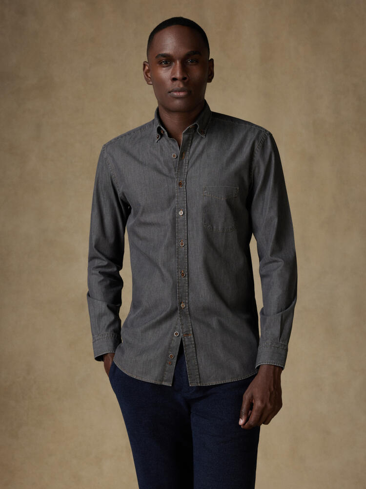 Chemise Lou en denim gris  - Col Boutonné Chemises Homme