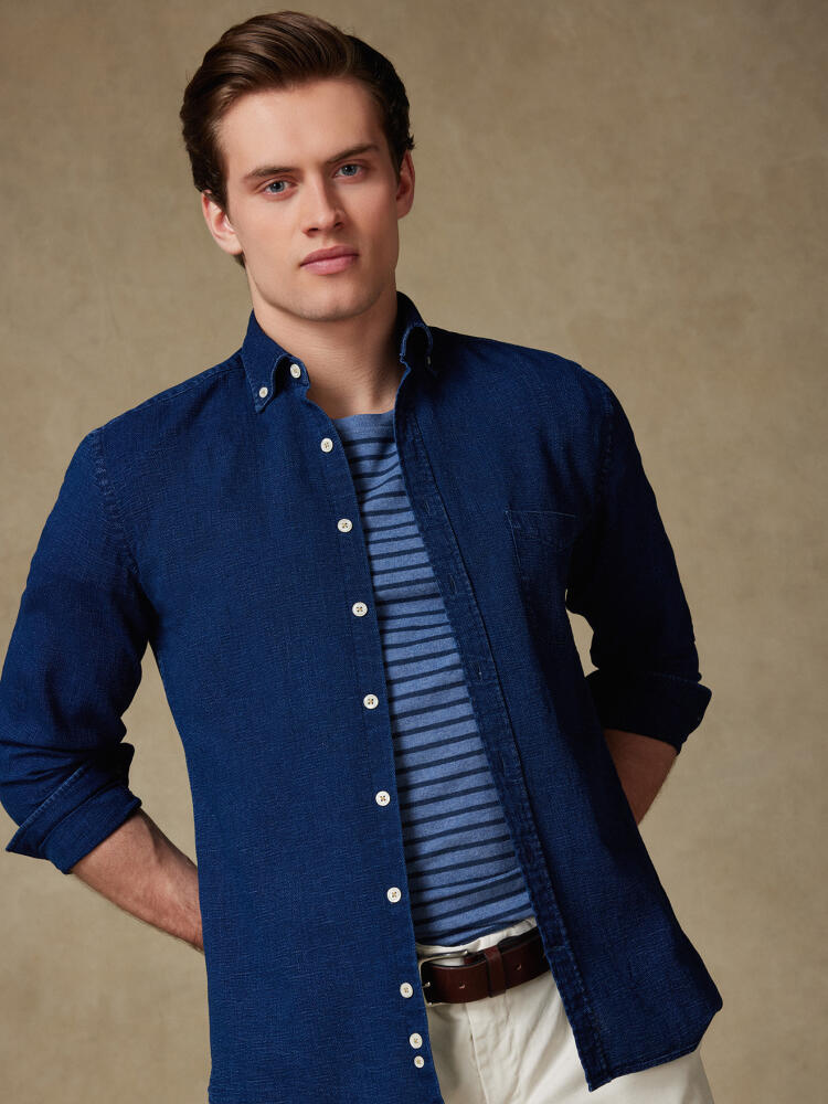 Chemise Mercer indigo  - Col Boutonné Chemises Casual Classique