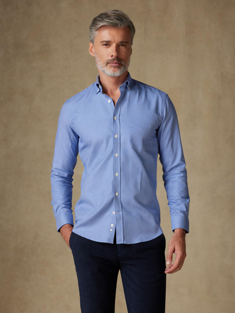 Chemise Morris en twill bleu  - Col Boutonné Chemises Homme