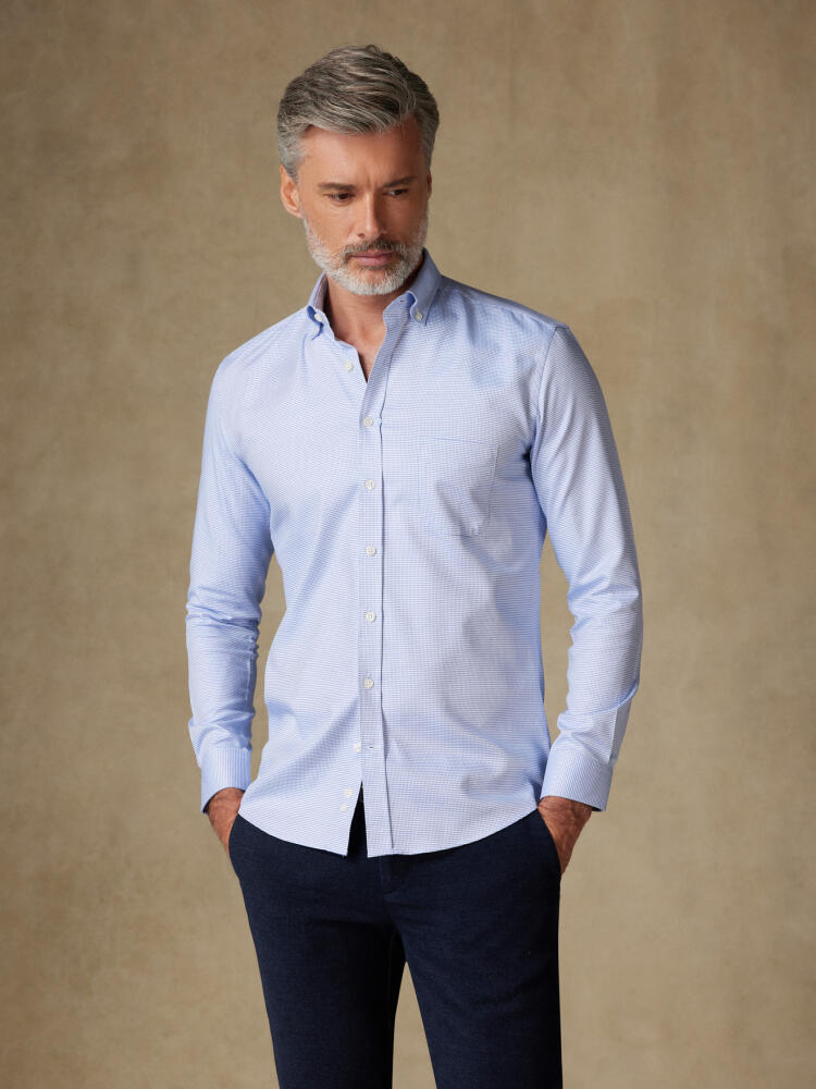 Chemise Nelson en twill bleu - Col Boutonné Chemises Homme