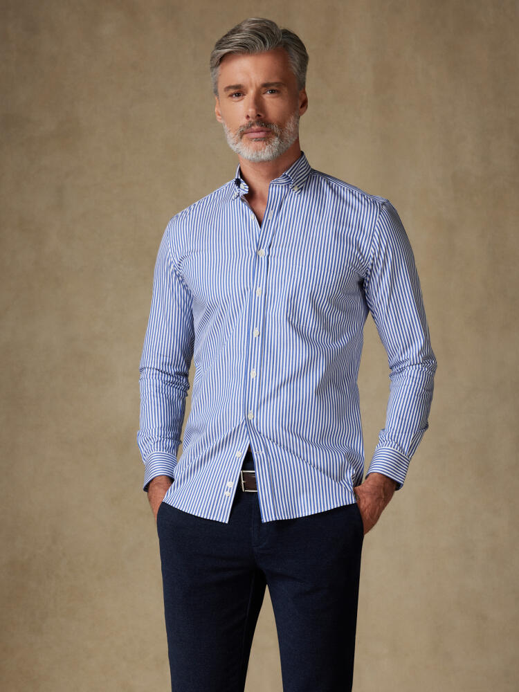 Chemise Nick à rayures marine  - Col Boutonné Chemises Homme