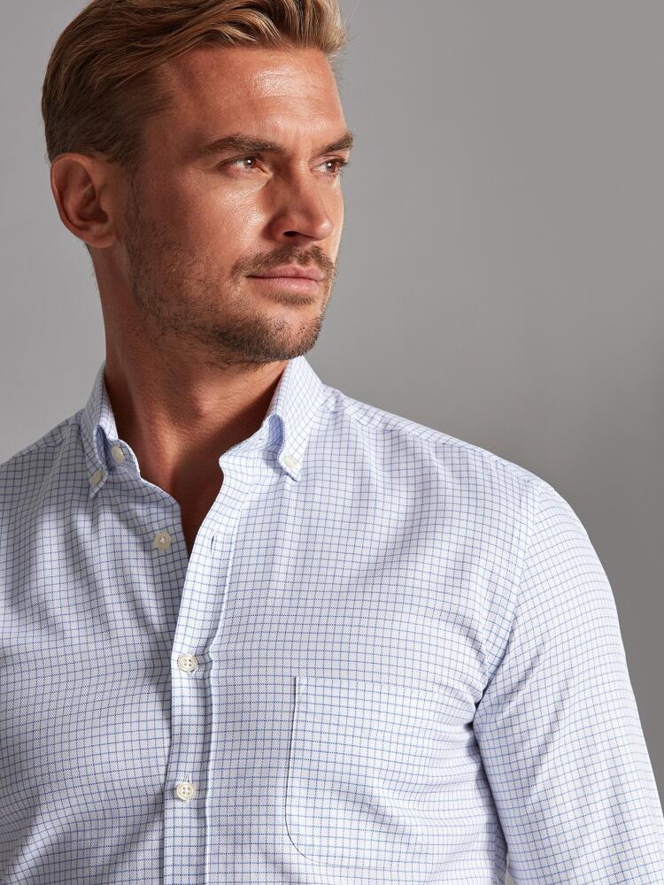 Chemise à petits carreaux grande taille bleu