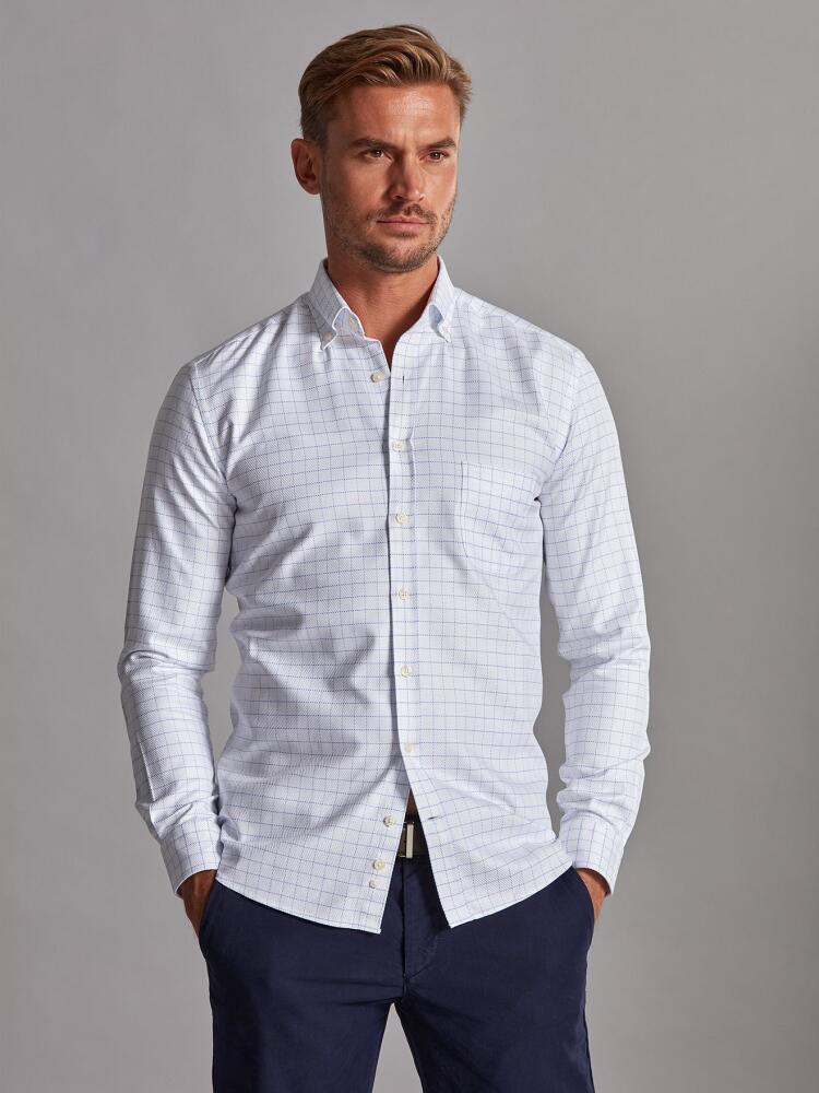Chemise Owen à carreaux ciel - Col Boutonné Chemises Homme
