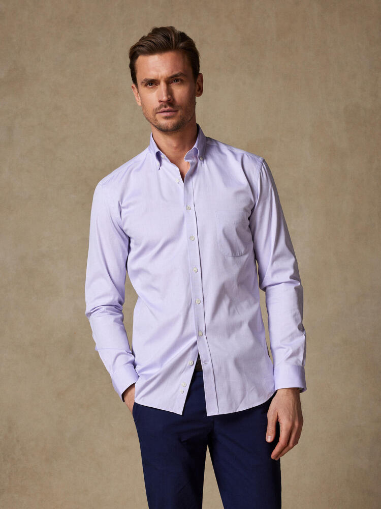 Chemise en pin point parme - Col Boutonné Chemises Homme