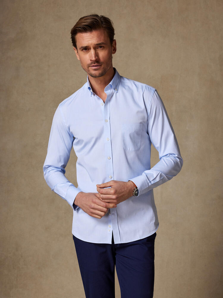 Chemise en pin point ciel  - Col Boutonné Chemises Homme