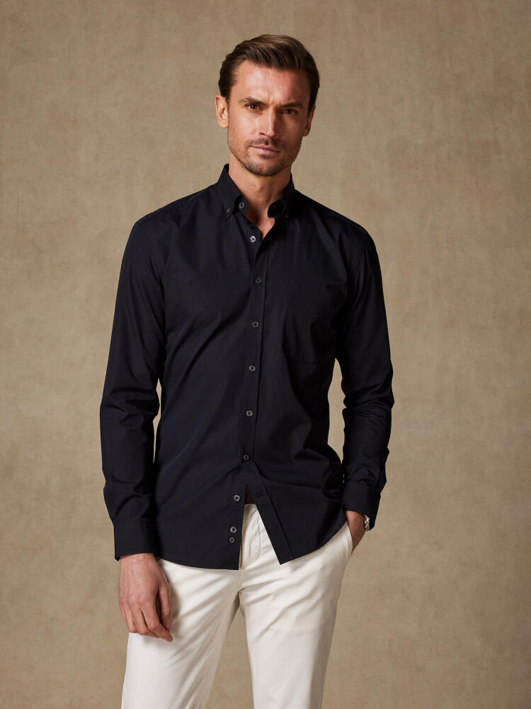 Chemise en popeline noir - Col boutonné Chemises Classiques
