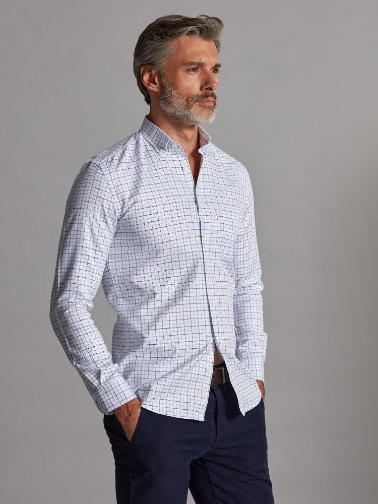 Chemise Sean à carreaux marine et ciel - Col Boutonné Chemises Homme