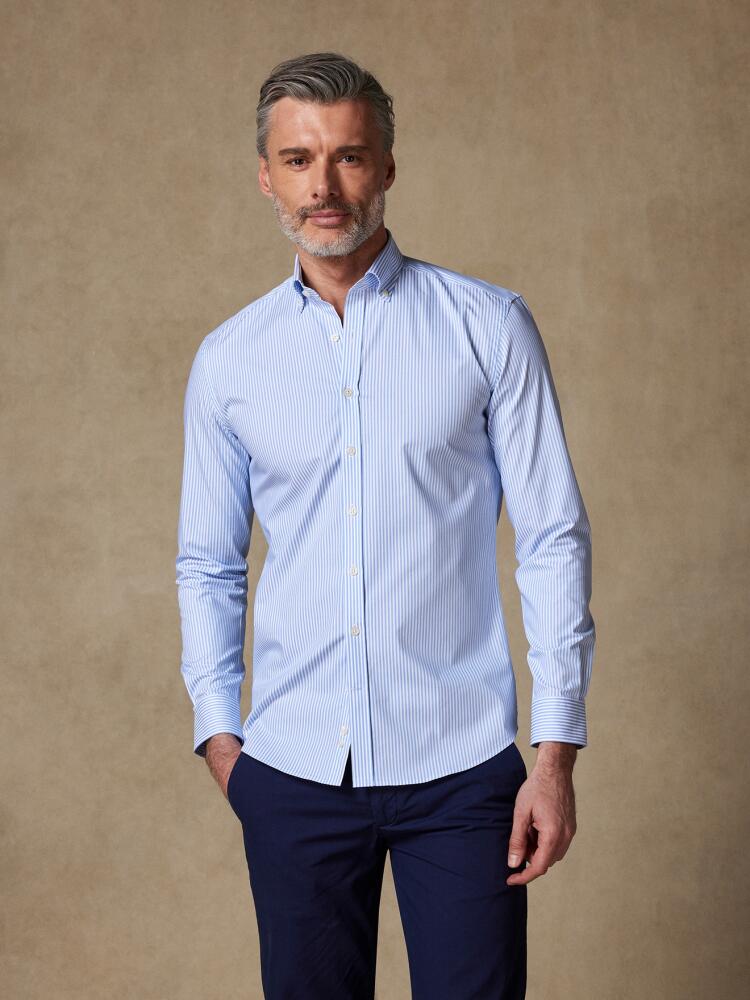 Chemise cintrée Barney à rayures ciel - Col Boutonné Chemises Homme