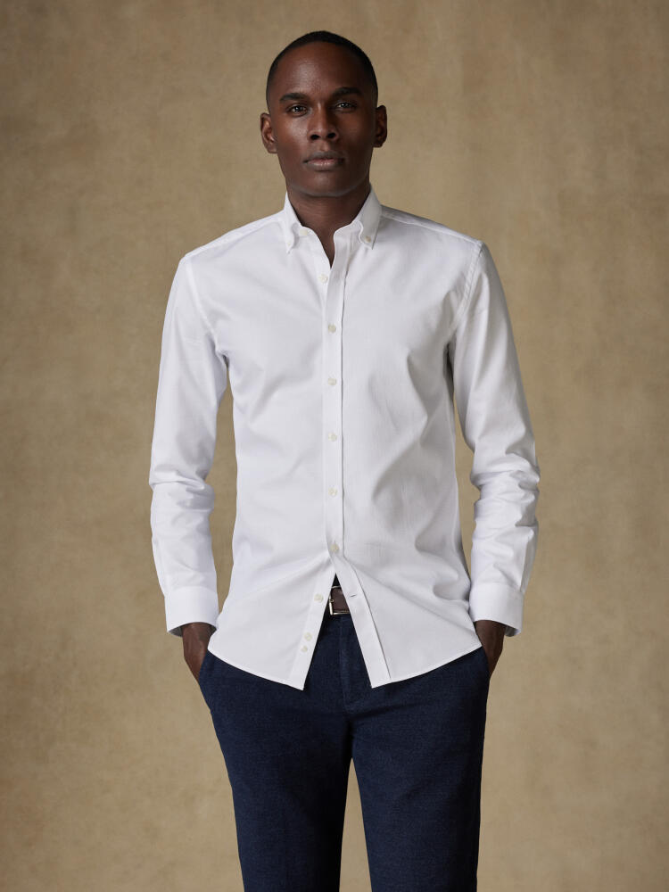 Chemise cintrée Bayers texturée blanche - Col Boutonné Chemises Homme