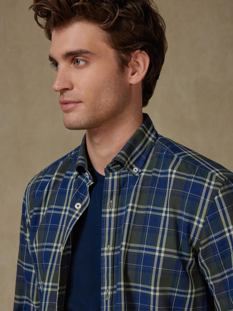 Chemise cintrée Boxy indigo - Col boutonné Chemises Casual Slim