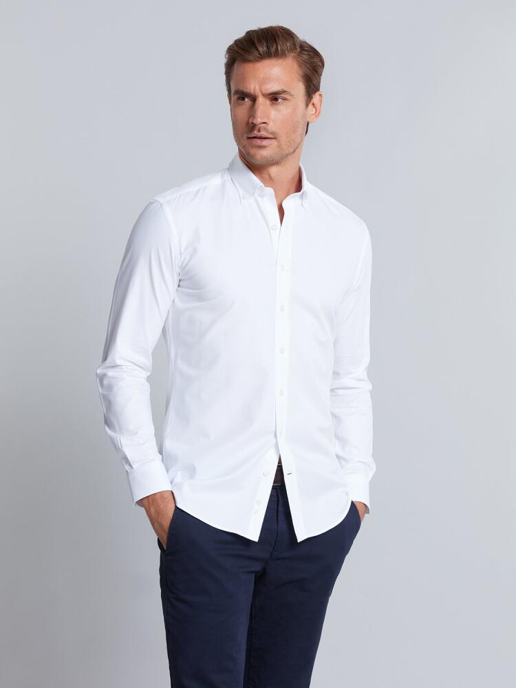 Chemise cintrée Bruce texturée blanche - Col Boutonné Chemises Homme