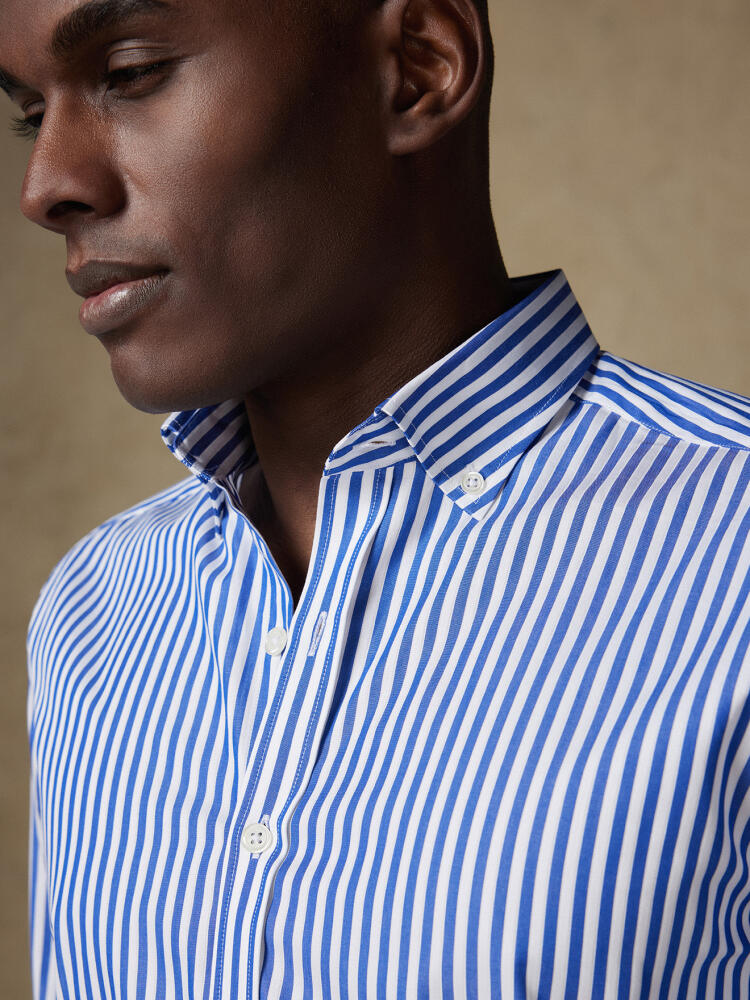 Chemise cintrée Chris à rayures marine - Col Boutonné Chemises Col Boutonné Iconiques