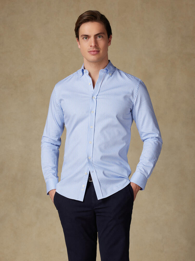Chemise cintrée Colin à rayures ciel - Col Boutonné Chemises Col Boutonné Iconiques