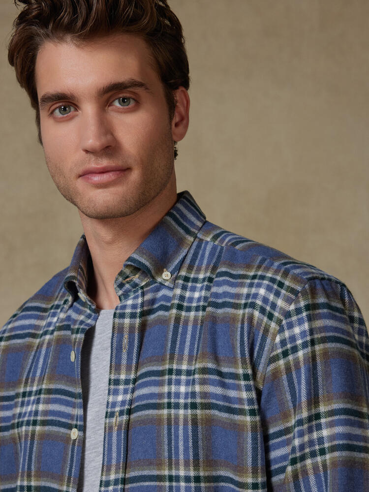 Chemise cintrée Coren en flanelle - Col boutonné Chemises Casual Slim