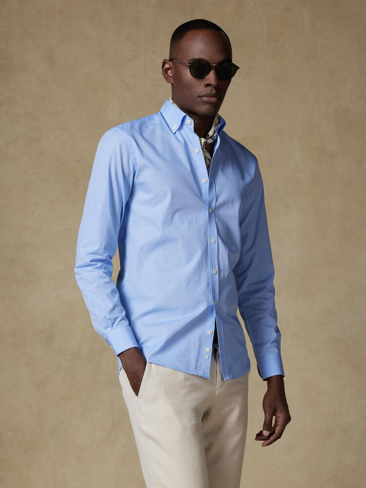 Chemise cintrée Daria en popeline ciel - Col Boutonné Chemises Homme